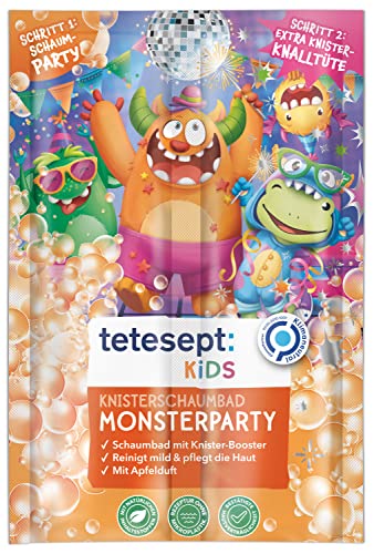 tetesept KIDS Knisterschaumbad Monsterparty – Pflegender Badezusatz für Kinder ab 3 Jahren – Schaumbad mit Knister-Effekt – 12 x 45 g im Sale